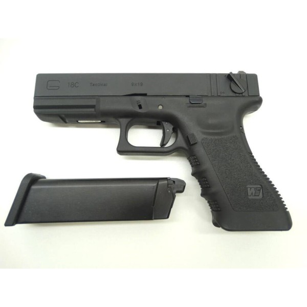 WE - G18c Noir GBB Gaz Blow Back FULL AUTO WE Airsoft - 1
