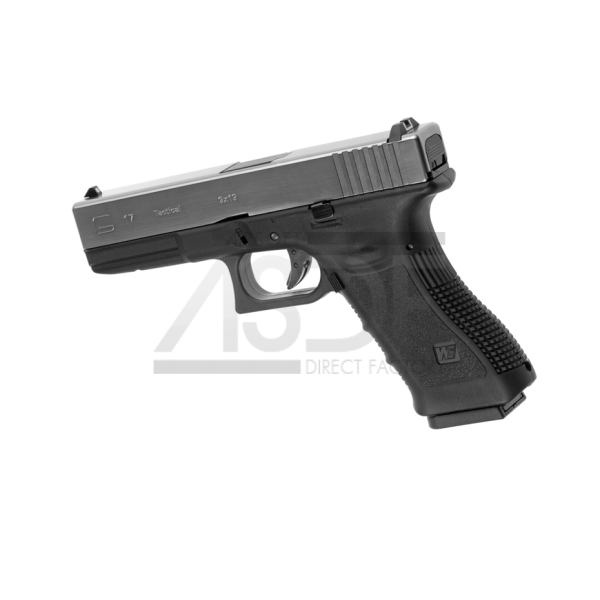 WE - G17 gen. 3 bicolore CHROME ET NOIR GBB Gaz Blow Back WE Airsoft - 4