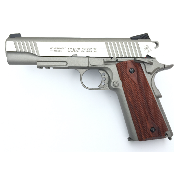 Cyber Gun Colt 1911 Rail Gun Chrome Co2 Airsoft Direct Factory 5708