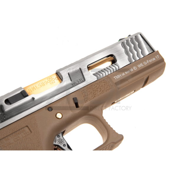 WE - Série G17 CANON DORE Custom Metal Version GBB TAN WE Airsoft - 1
