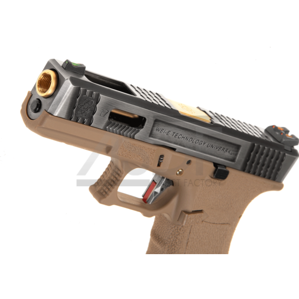 WE - Série G17 CANON DORE Custom Metal Version GBB TAN WE Airsoft - 2