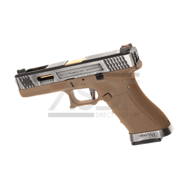 WE - Série G17 CANON DORE Custom Metal Version GBB TAN WE Airsoft - 4