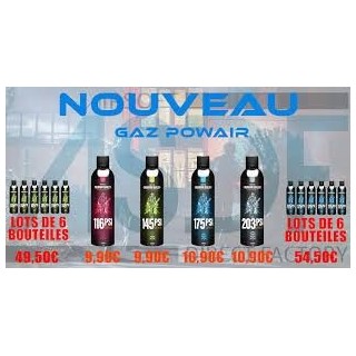 POWAIR - GAZ 500ML - 116PSI - 145PSI -175PSI - 203PSI POWAIR - 3