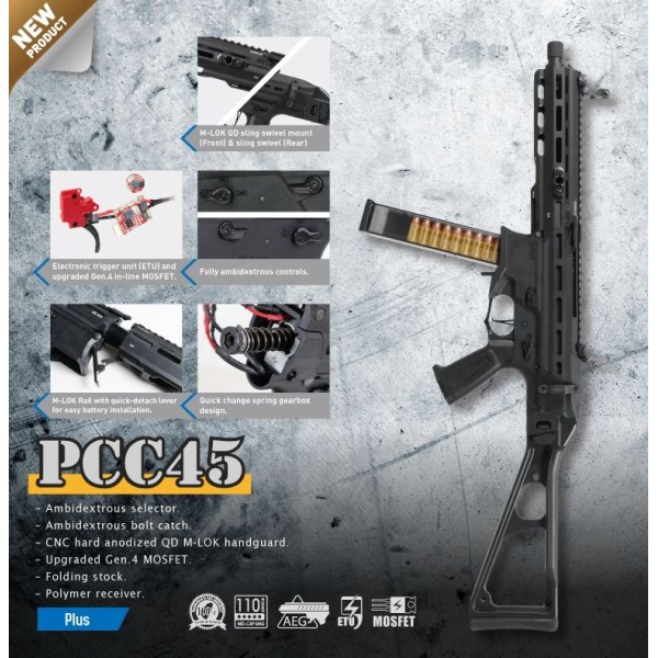 G&G - PCC45 REPLIQUE AIRSOFT AEG G&G - Guay Guay Armament - 9