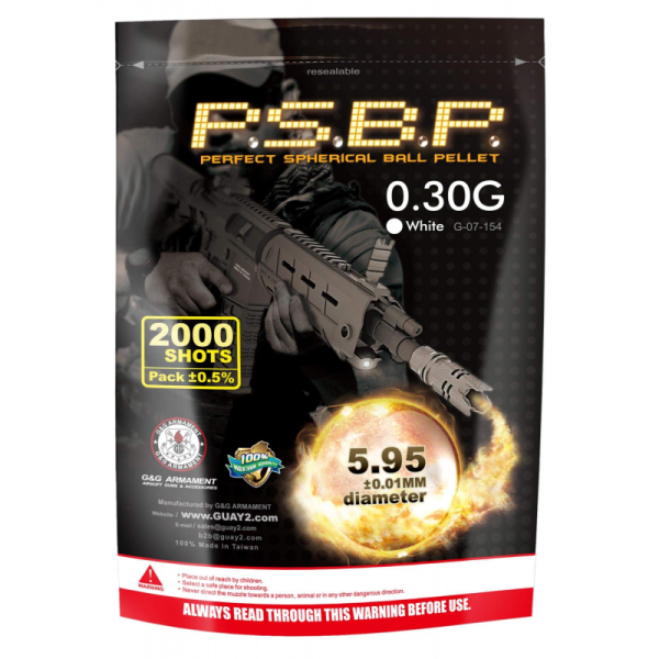 G&G - BILLE 0.30G GRISE SACHET DE 2000 BILLES G&G - Guay Guay Armament - 1