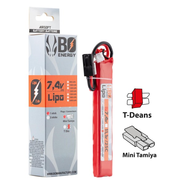 BO - BATTERIE LIPO 1 BATON 2S 7.4V 1300mAh 25C  - 4