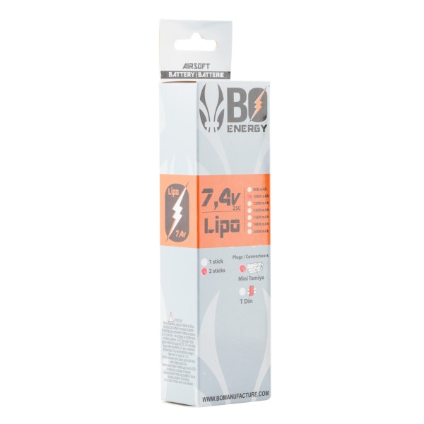 BO - BATTERIE LIPO 2 BATONS 2S 7.4V 1000mAh 25C  - 2