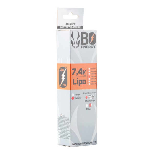 BO - BATTERIE LIPO 2S 7.4V 1300mAh 25C  - 1
