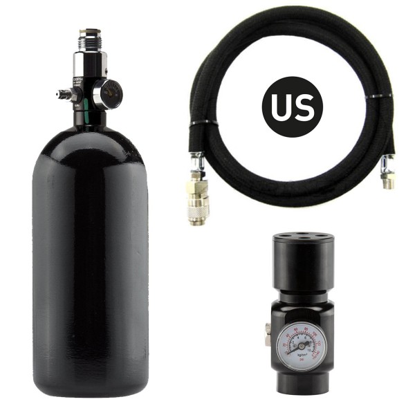 BO - PACK COMPLET BOUTEILLE 0,8L + REGULATEUR + LIGNE US - Airsof