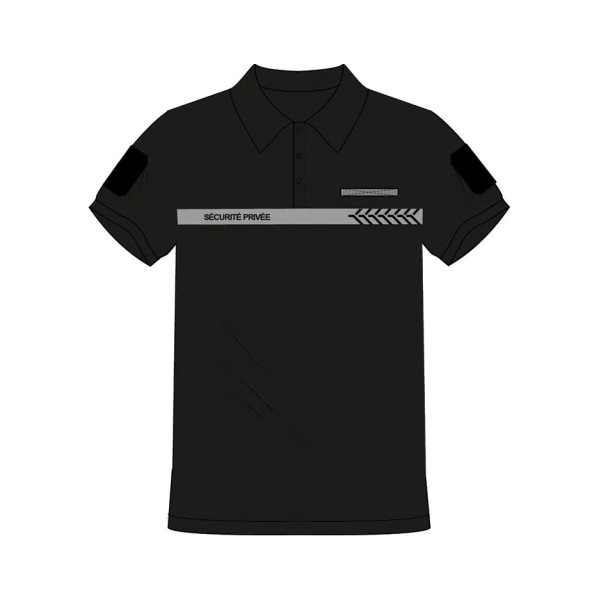 Tee-shirt SÉCU-ONE Sécurité Privée – Blanc, 100% Coton 210 G/m² – Marquage Rétro-réfléchissant, Velcros