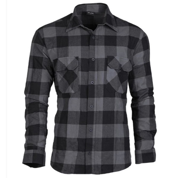MIL-TEC - CHEMISE BUCHERON NOIR/GRIS - AS-DF